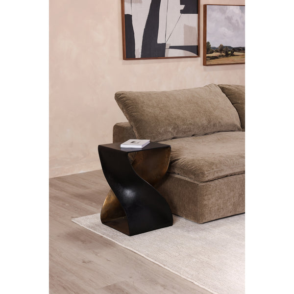 Moe's Twist Accent Table Black with Brass Finish