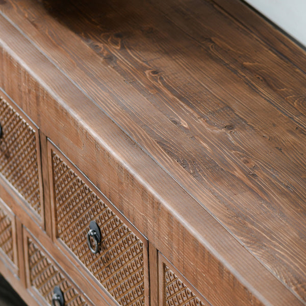 Lahey Solid Wood Console Table - Mission Brown