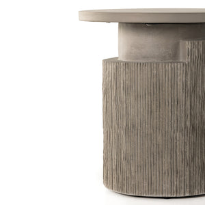 Huron Outdoor End Table In Textured Flint