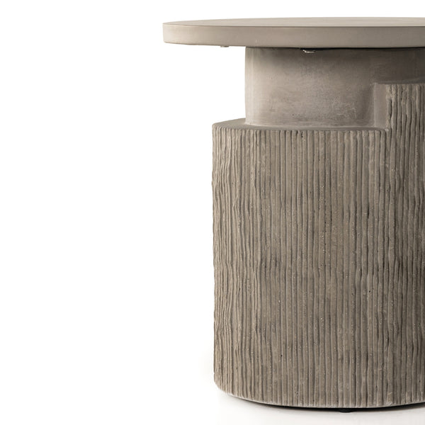 Huron Outdoor End Table In Textured Flint