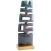 Chamberlin Sculpture in Cobalt Blue and Antique Brass