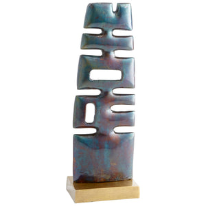 Chamberlin Sculpture in Cobalt Blue and Antique Brass