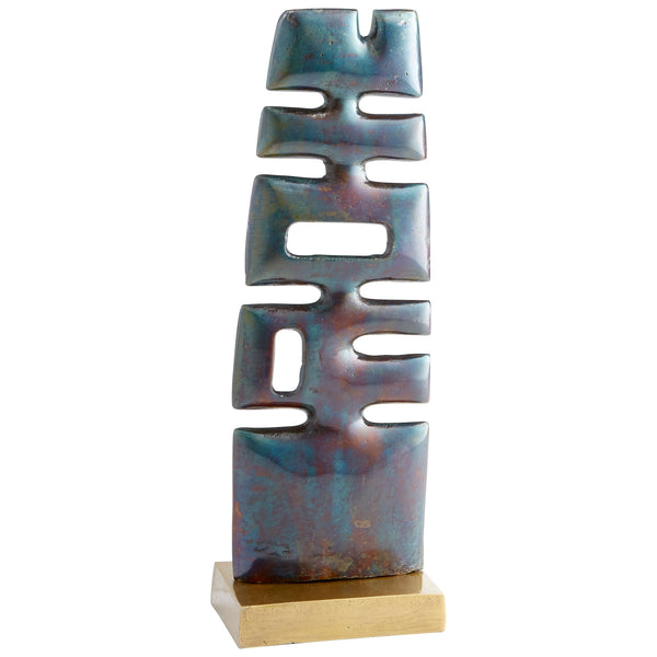 Chamberlin Sculpture in Cobalt Blue and Antique Brass
