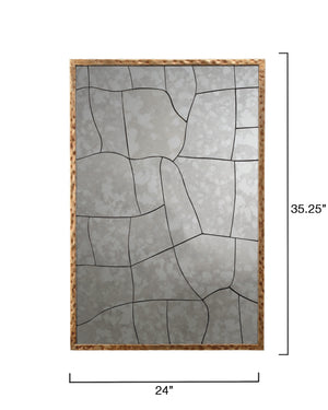 Fractured Hammered Iron Rectangle Wall Mirror