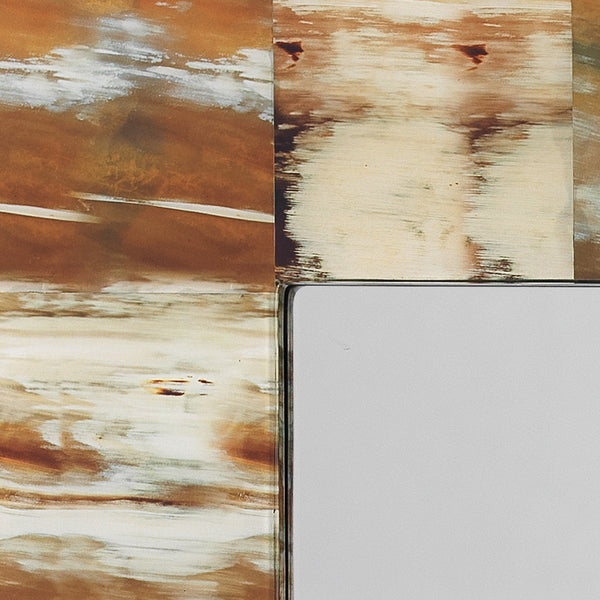 Medium Rectangular Wall Rectangle Mirror in Natural Faux Horn