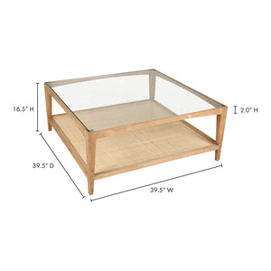 Moe's Harrington Natural Coffee Table with Cane Shelf