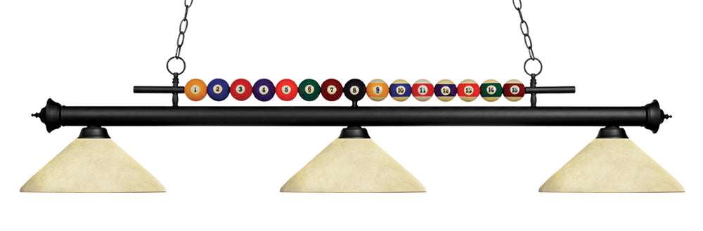 Shark 3 Light Billiard Light in Matte Black Finish
