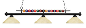 Shark 3 Light Billiard Light in Matte Black Finish