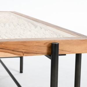 Cyrus Solid Wood Coffee Table - Natural/Black