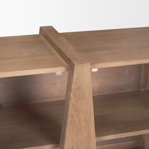 Eula Medium Brown Wood 4-Door Sideboard