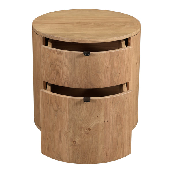 Theo Two Drawer Nightstand in Natural Oak