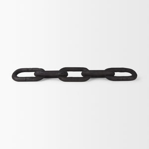 Alix 29.0L x 5.0W x 5.0H Black Wood Link Chain Decorative Object
