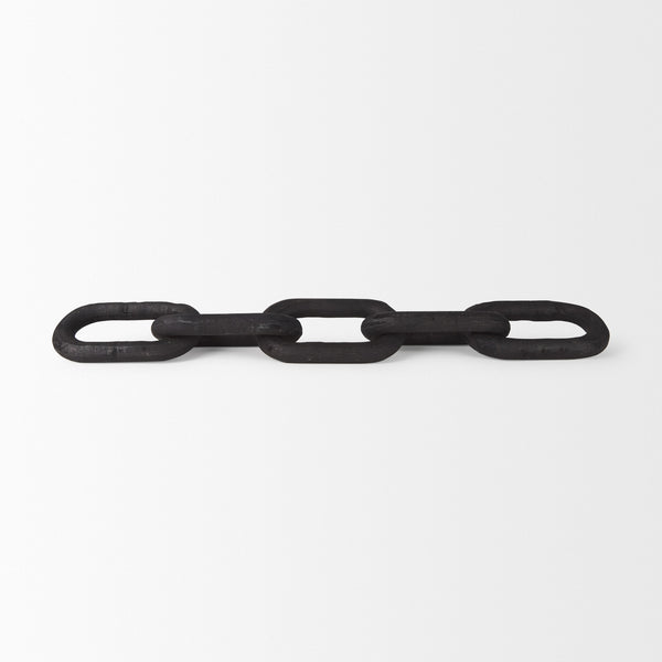 Alix 29.0L x 5.0W x 5.0H Black Wood Link Chain Decorative Object