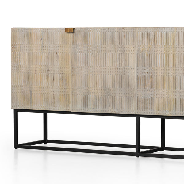 Kelby Sideboard In Light Wash Carved Mango