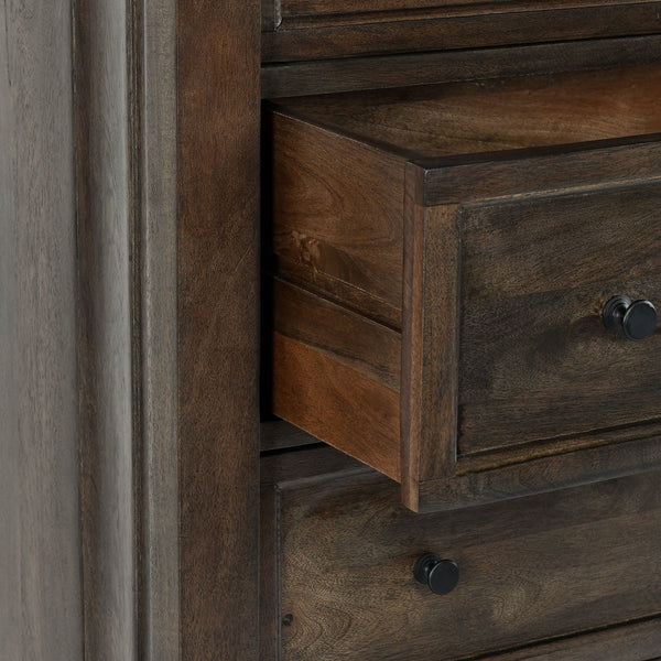 Adelaide Solid Wood 6-Drawer Chest in Cocoa Brown
