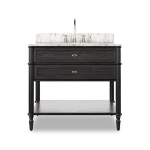 Toulouse Single Vanity - Satin Black Veneer