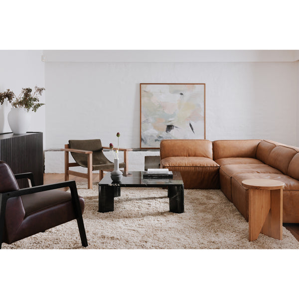 Moe's Segment Coffee Table in Jetty Black Marble