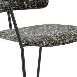 Alivia KD Chenille Dining Side Arm Chair, Allure Gray