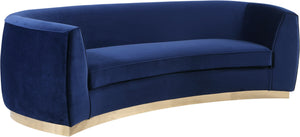 Crystal Sofa In Navy Velvet and Gold