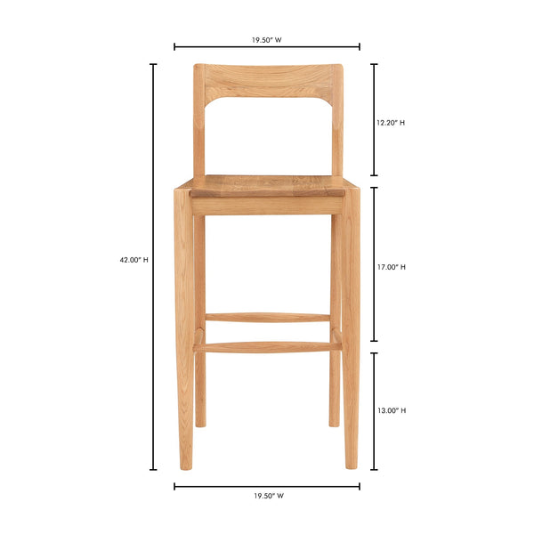 Owing Barstool in Natural Oak