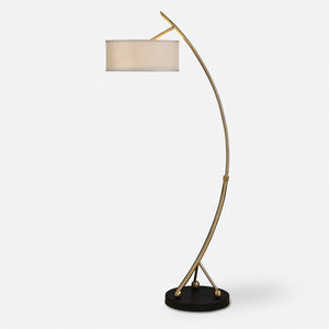 Vardar Curved Brass Floor Lamp