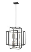 Titania 8 Light Pendant in Black + Brushed Nickel Finish