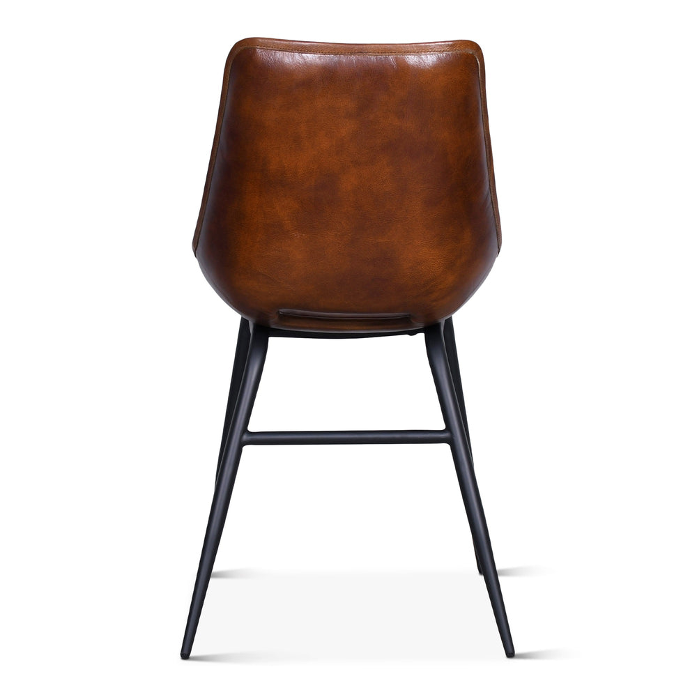 Essex 18" Leather Dining Chair, Antique Whiskey