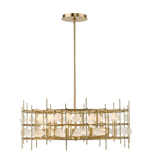 Garroway 9 Light Chandelier in Aged Brass Finish
