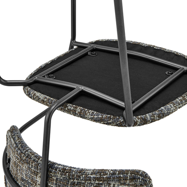 Alivia KD Chenille Dining Side Arm Chair, Allure Gray