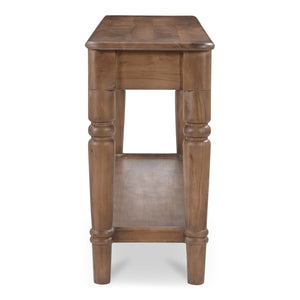 Moe's Russet Console Table with Drawers and Shelf