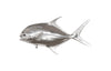 Permit Fish, Flat Wall Sculpture, Resin, Silver Leaf