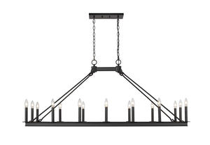 Barclay 16 Light Island/Billiard in Matte Black Finish