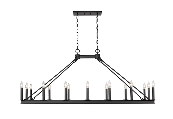 Barclay 16 Light Island/Billiard in Matte Black Finish