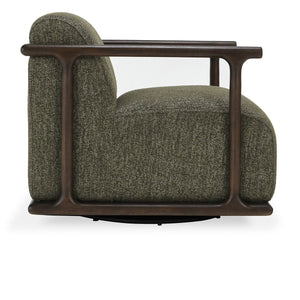 Lucia Upholstered Swivel Chair - Kale Green