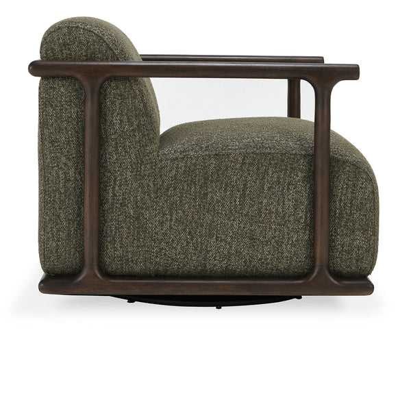 Lucia Upholstered Swivel Chair - Kale Green