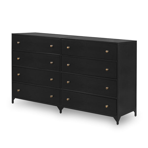 Belmont 8 Drawer Metal Dresser In Black