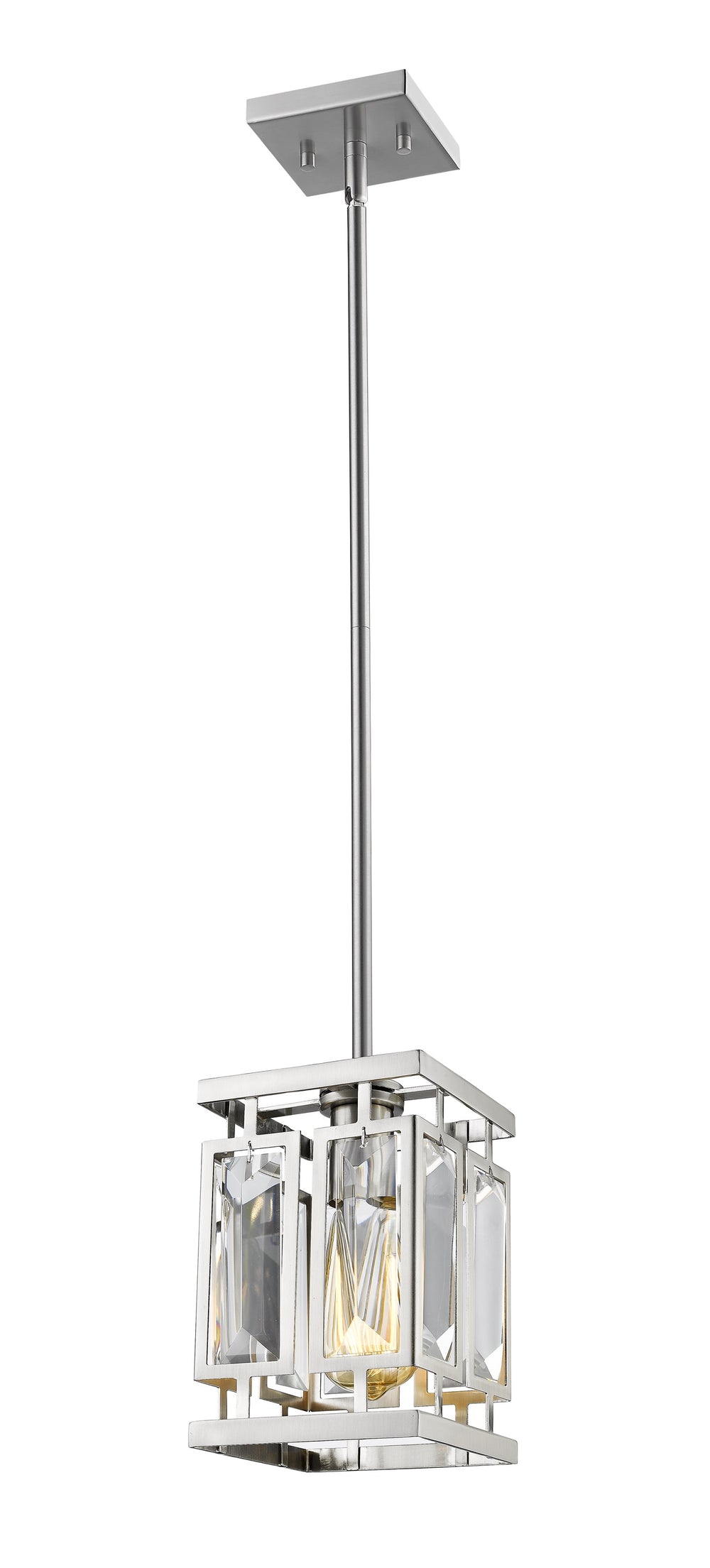 Mersesse 1 Light Mini Pendant in Brushed Nickel Finish