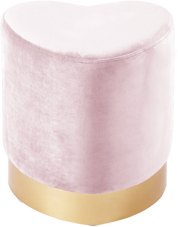 Kristopher Ottoman/Stool In Pink Velvet