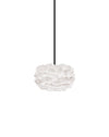 Eos Micro Hardwired Pendant in White with Black Cord