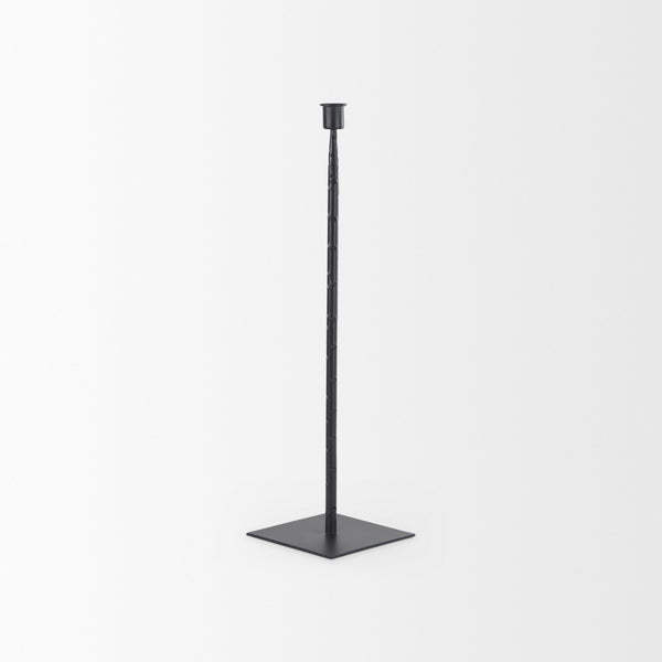 Porter 5.0L x 5.0W x 18.0H Medium Black Iron Candle Holder