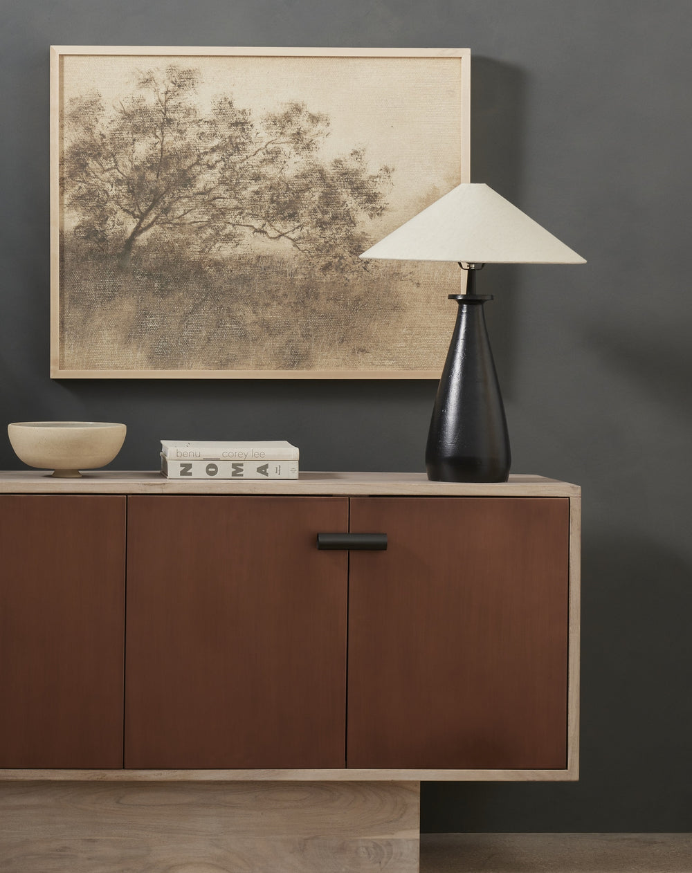 Innes Tapered Shade Table Lamp In Mtt Black