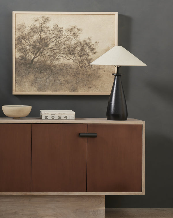 Innes Tapered Shade Table Lamp In Mtt Black