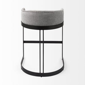 Hollyfield 20.5 x 19.7 x 28.7 Gray Fabric Seat W/ Gray Metal Base Counter Stool