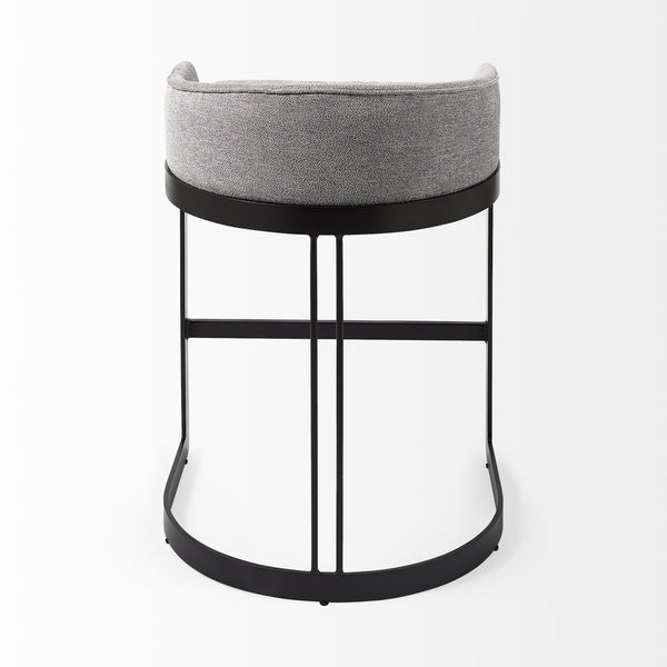 Hollyfield 20.5 x 19.7 x 28.7 Gray Fabric Seat W/ Gray Metal Base Counter Stool