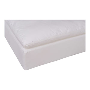 Clay Ottoman Cream White with Stain Resistant Fabric