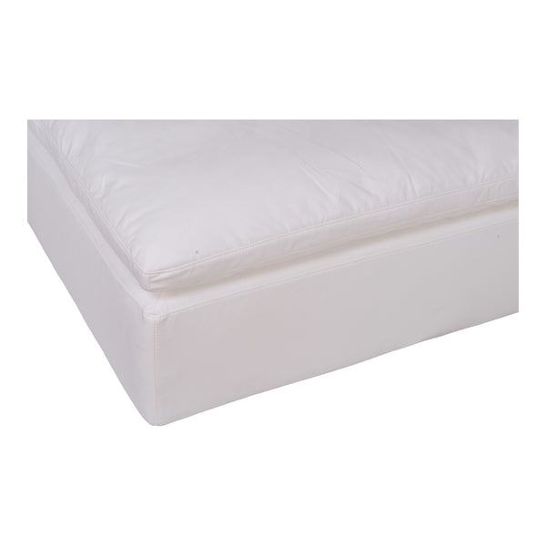 Clay Ottoman Cream White with Stain Resistant Fabric