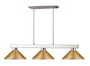 Cobalt 3 Light Billiard Light in Brushed Nickel Finish