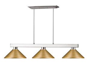 Cobalt 3 Light Billiard Light in Brushed Nickel Finish
