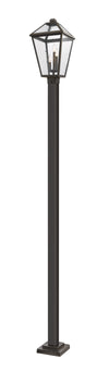 Talbot 3 Light Outdoor Post Mounted Fixture in Rubbed Bronze Finish