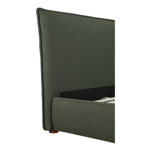 Moe's Luzon King Bed in Deep Forest Green